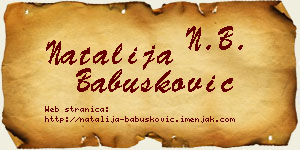 Natalija Babušković vizit kartica